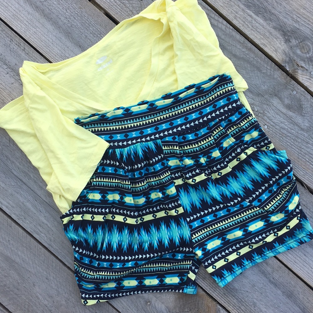 OS high waisted tribal sprint shorts